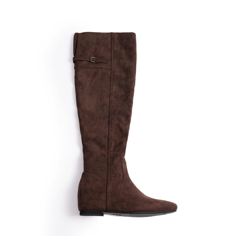 Women's Height Increasing Insole Pointed Round Head Boots