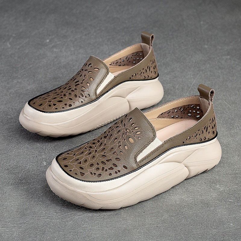 Women's & Men's Hole Bread Bottom Round Head Slip-on Men's Shoes