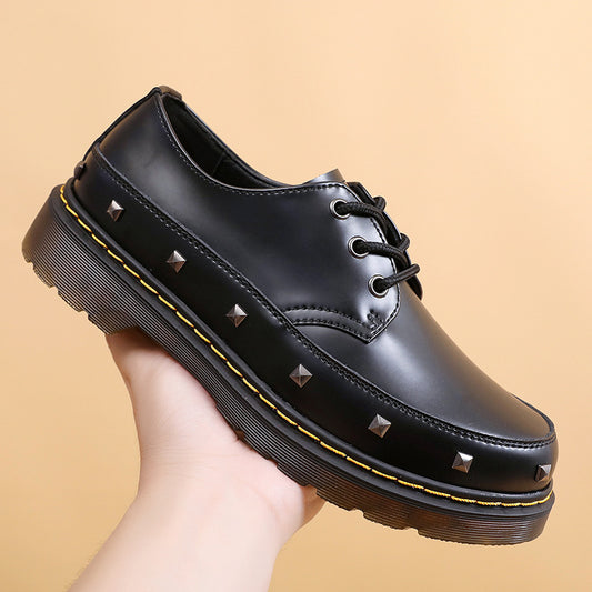 Men's Martin Classic Simple Black Hole Pumps Men's Casual Leather Shoes