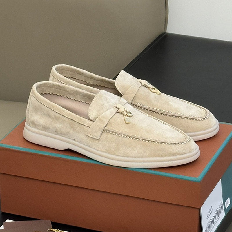 Men's Slip-on Soft Bottom Lovers Cowhide Comfortable Loafers