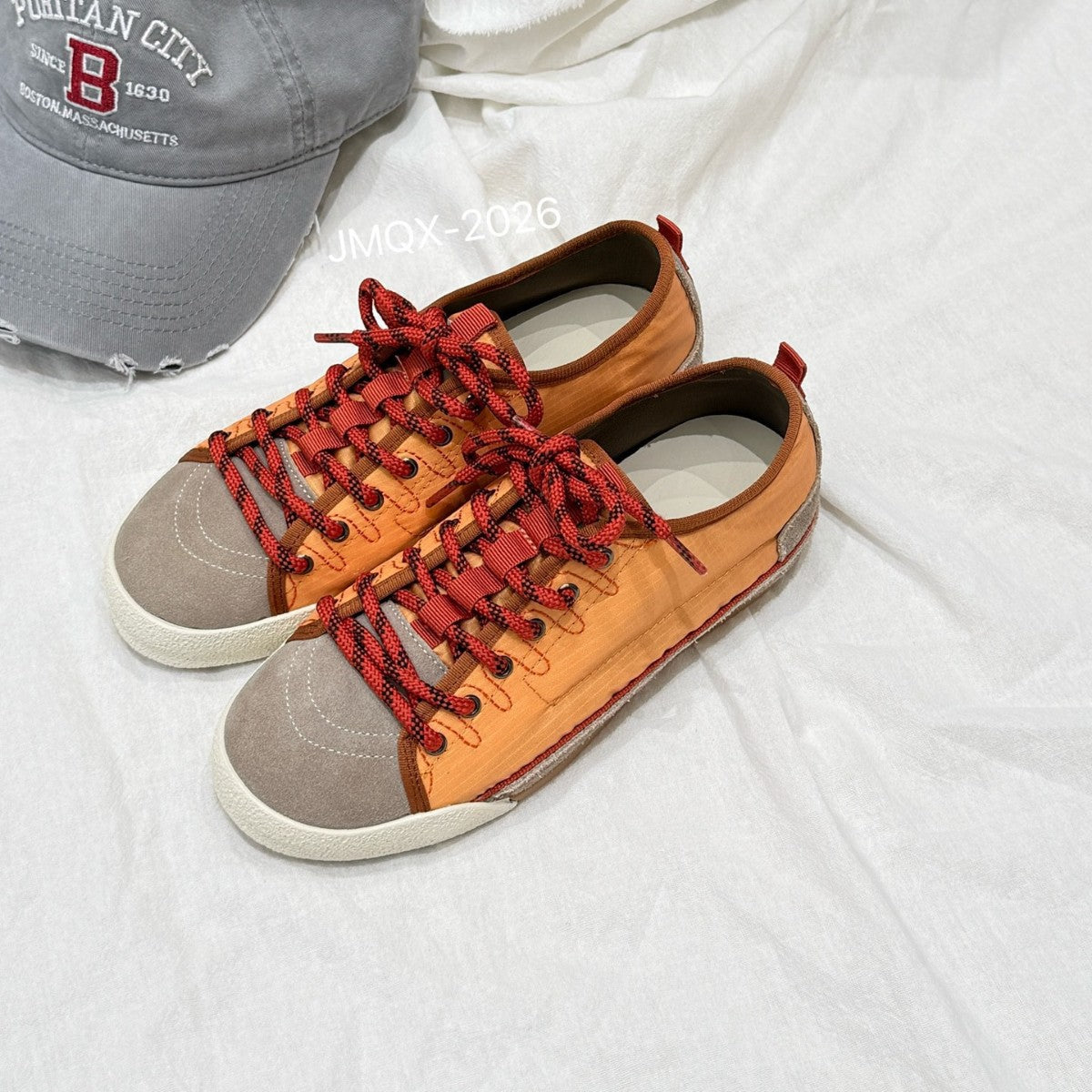 Women's Design Ruffle Contrast Color Shoelace Retro Distressed Versatile Women's Casual Shoes