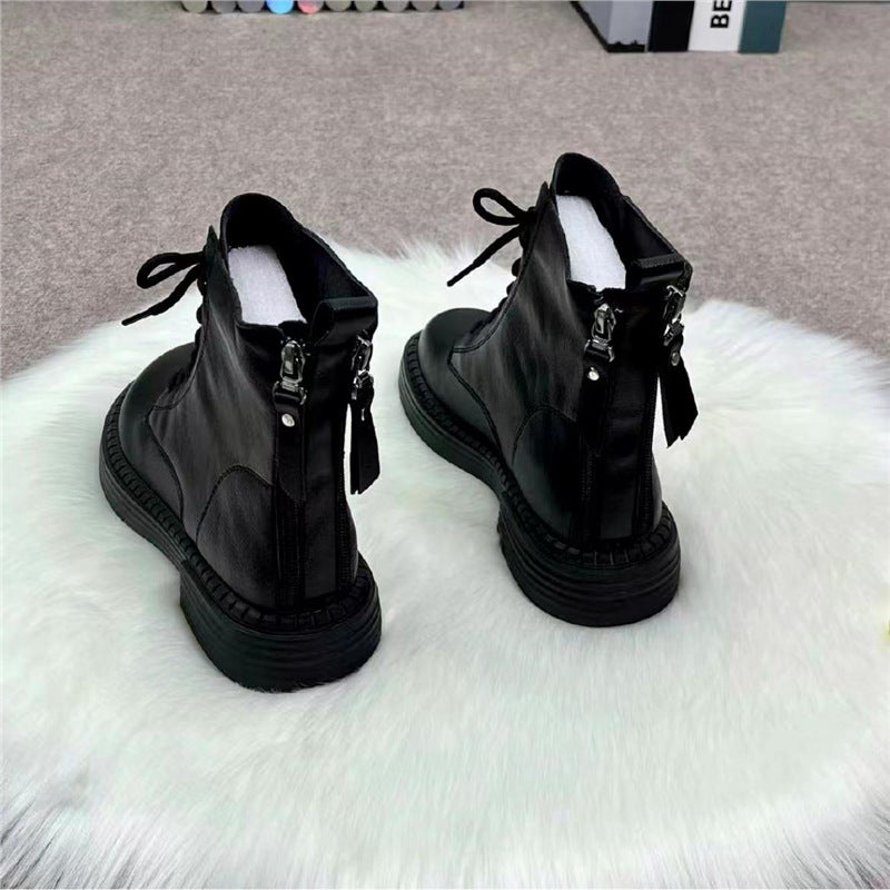 Women's Small Martin British Style Short Flat Women's Leather Boots