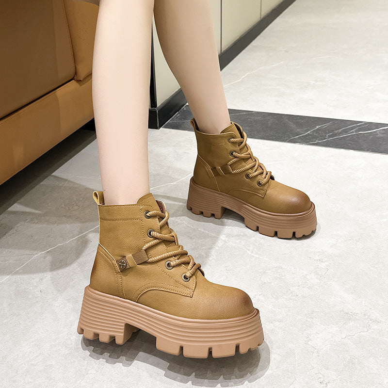 Women's For Fleece Lined Retro Thick Bottom Boots