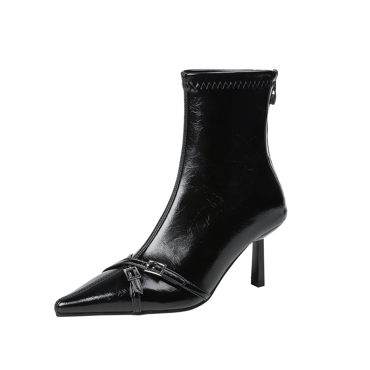 Women's Fashion Shiny Surface High Short Autumn Heels