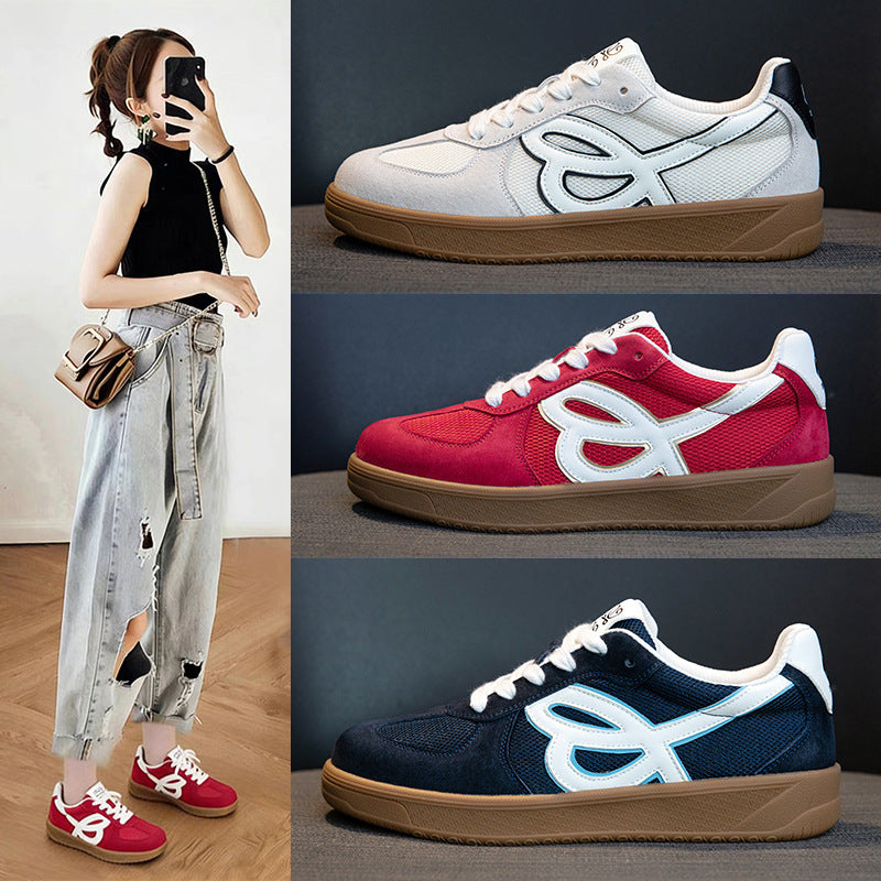 Women's German Training Spring Mesh Breathable Versatile Retro Super Popular Soft Sneakers