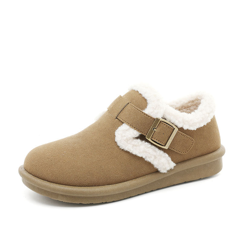 Women's Cotton Thick Bottom Warm Keeping Board Fleece-lined Sneakers