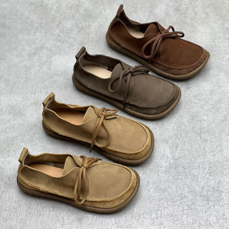 Women's Handmade Genuine Pumps Retro Art Versatile Women's Casual Shoes