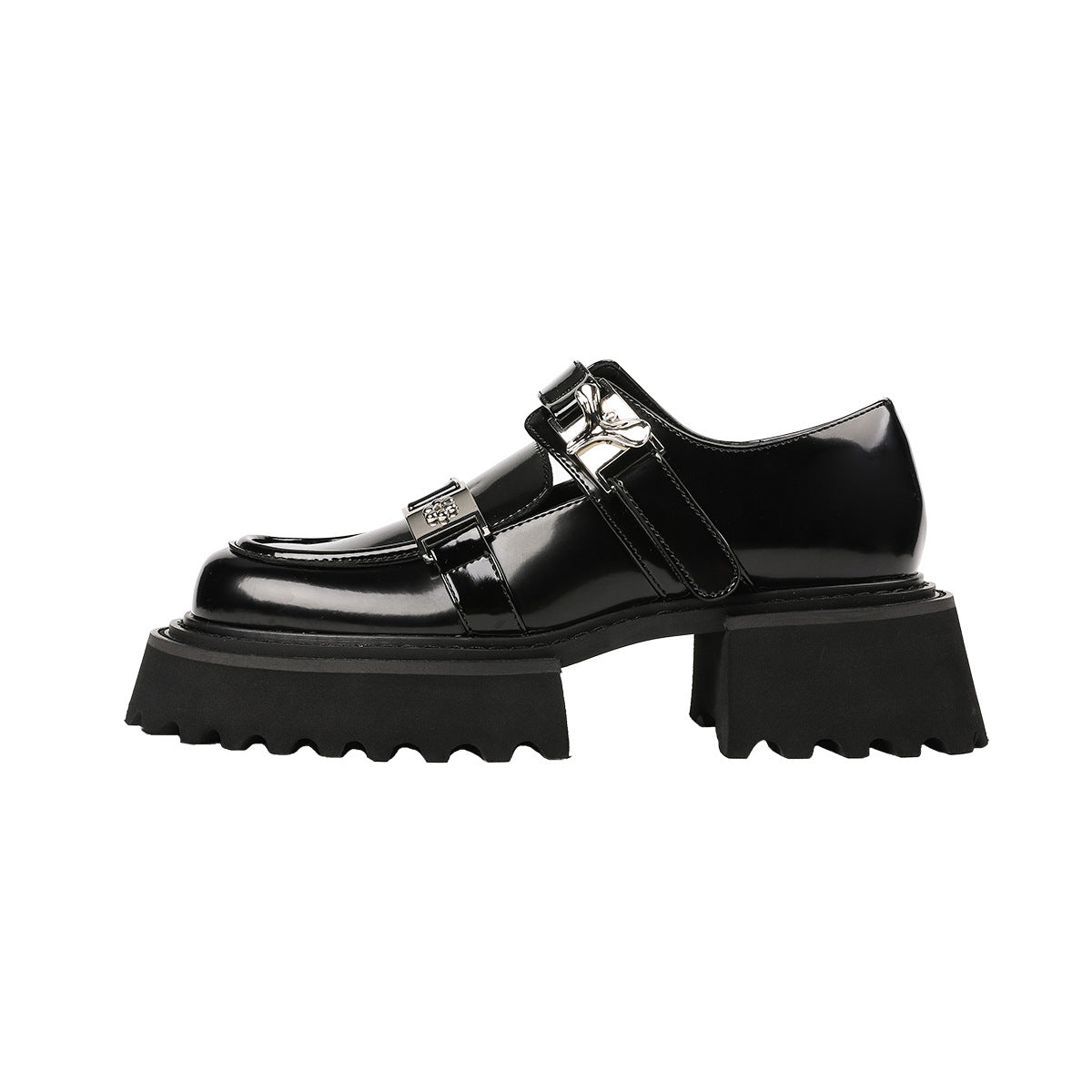 Mouth Double Row Metal Buckle Mary Jane Female Platform Women's Shoes