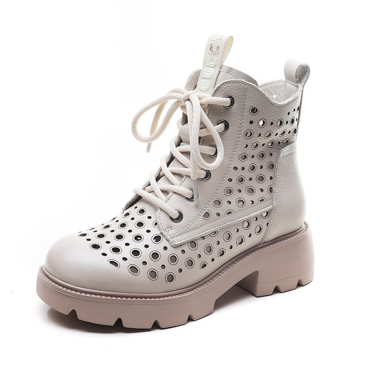 Women's Authentic Hollow Out Martin Thick Bottom Hole Summer Breathable Women's Shoes