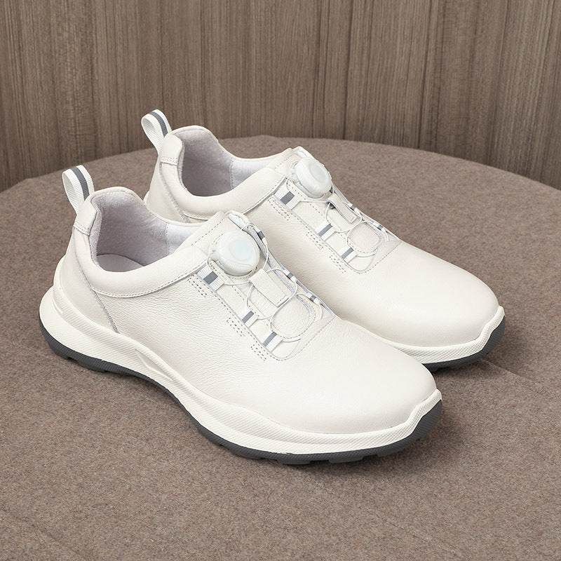 Men's Attractive Business Golf Platform Genuine Leather Shoes