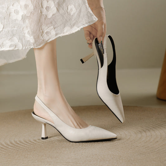 Women's Toe Summer Wear With Temperament Business Hollow Heels