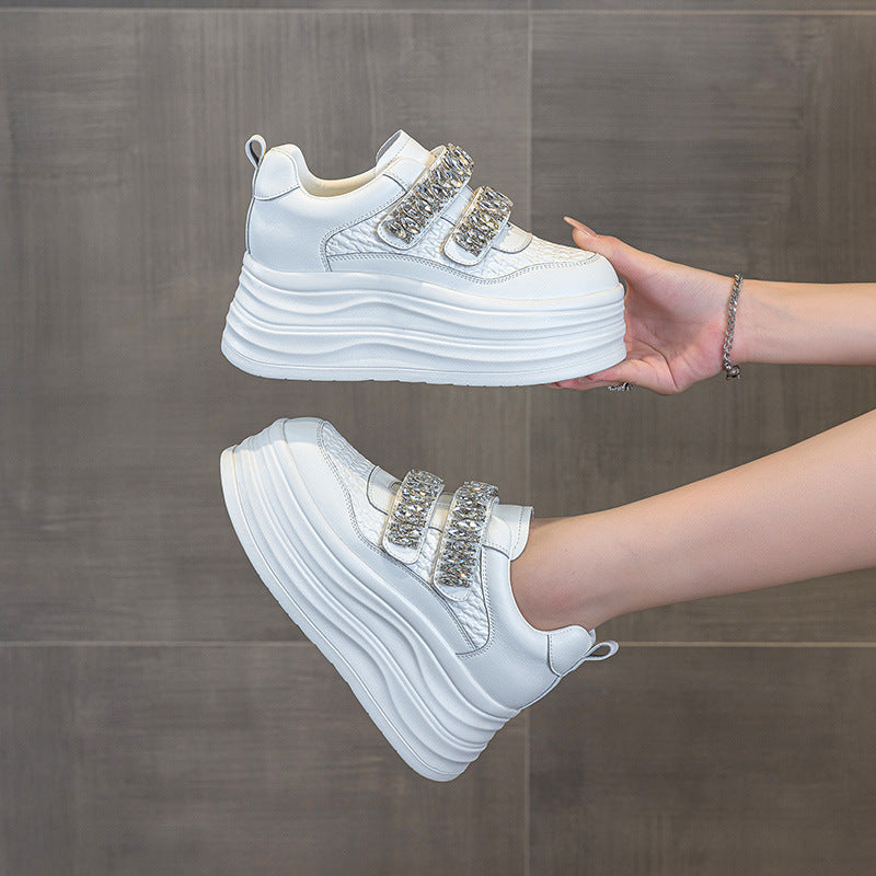 Women's Autumn Authentic Platform White Velcro Sports Casual Shoes