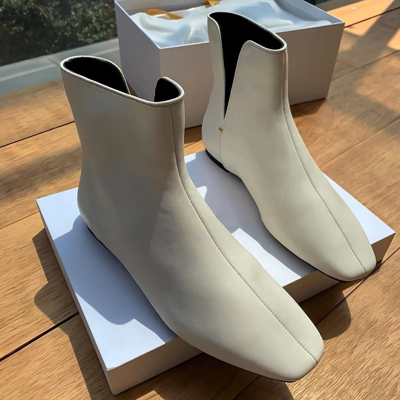 Women's Niche Ankle Pattern Square Head Sleeve Simple Thin Women's Fashion Shoes