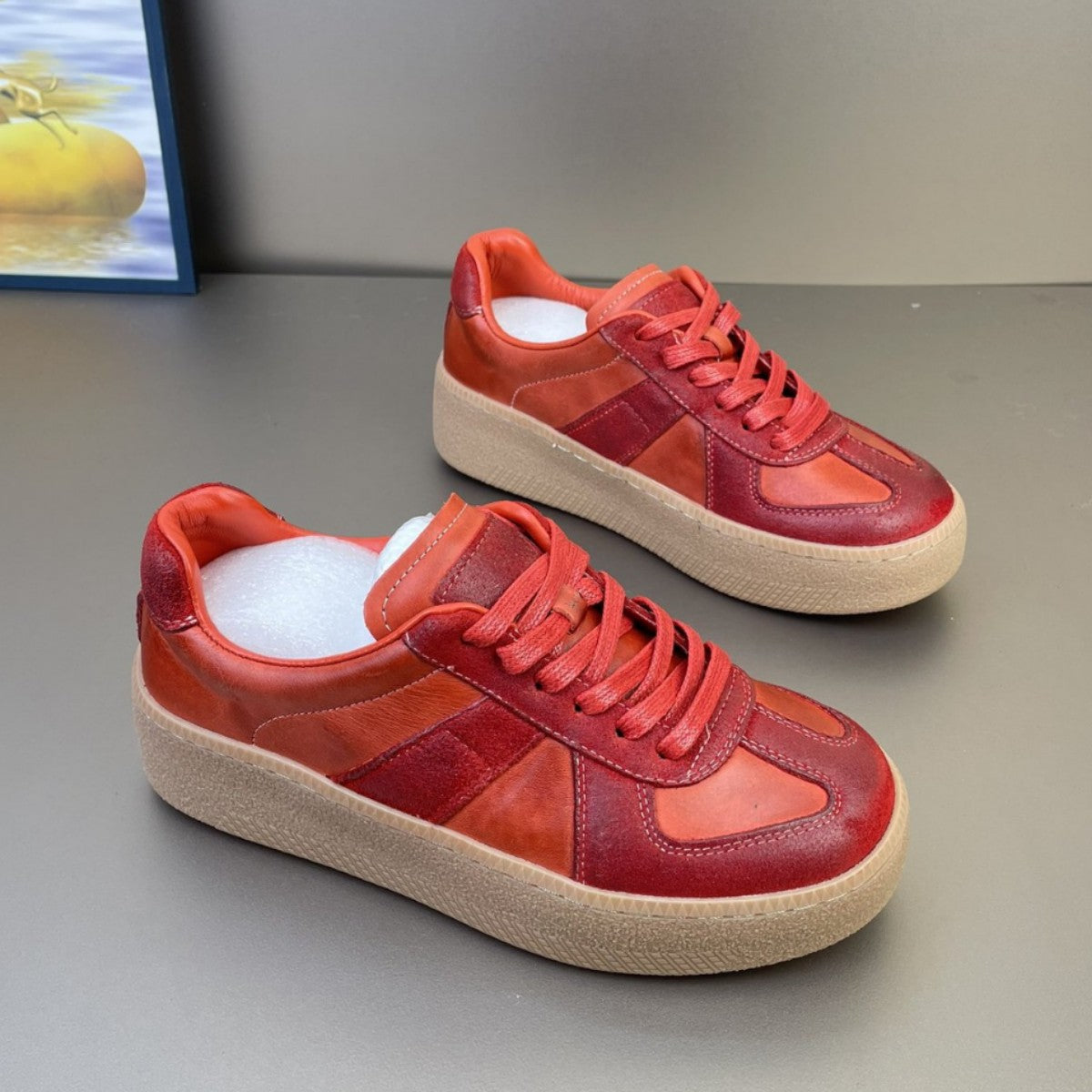 German Training Spring Genuine Elevator Thick Bottom Board Sneakers