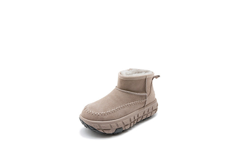 Women's Genuine Short Tube Height Increasing Insole Snow Boots
