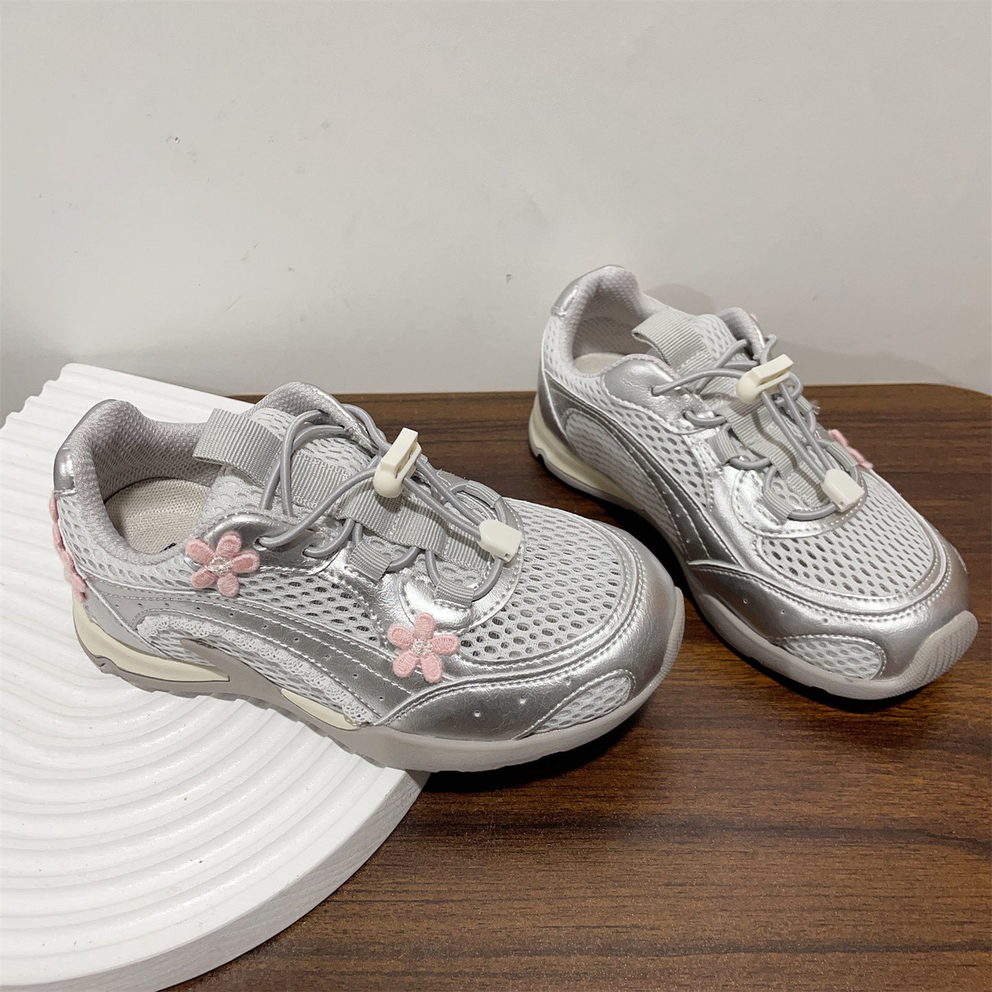 Children's Cute Flowers Little Single Mesh Breathable Soft Casual Shoes