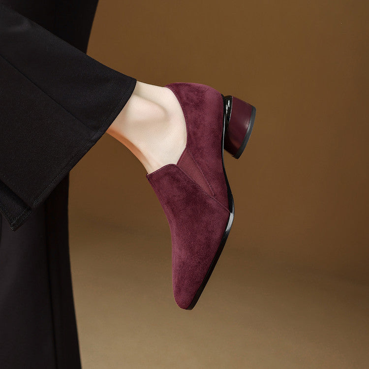 British Style Temperament High-cut Pumps Frosted Retro Easy Matching Women's Fashion Shoes