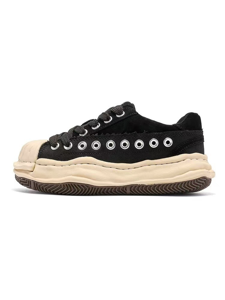 Women's & Men's Stitching Shell Toe Dissoed Design Platform Sneakers