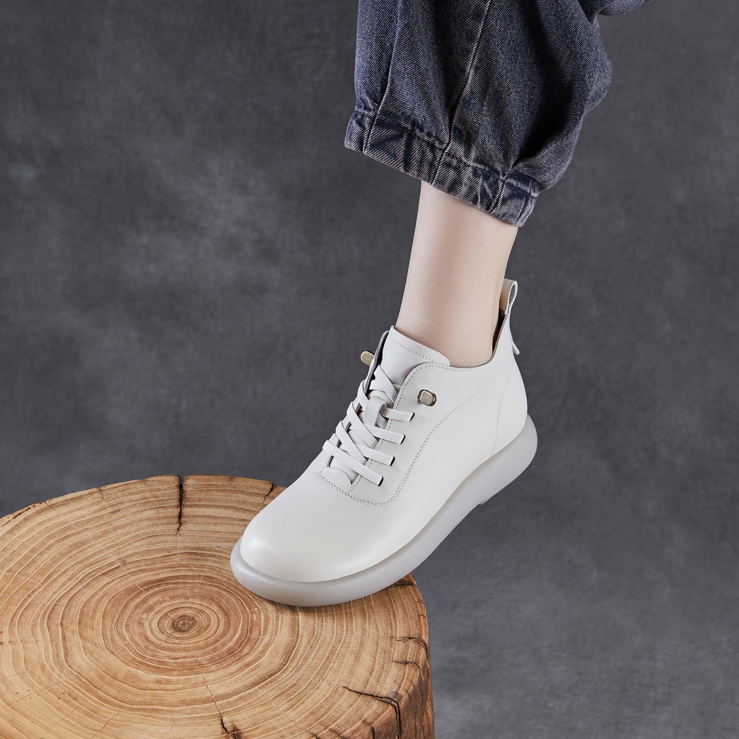 Women's Genuine Soft Bottom Surface Flat Ankle Comfortable Single Tendon Leisure Women's Leather Boots