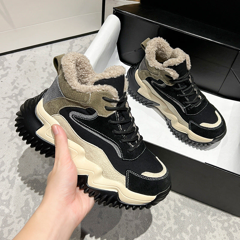 Women's Winter Veet Warm Cotton Platform Sports Women's Shoes