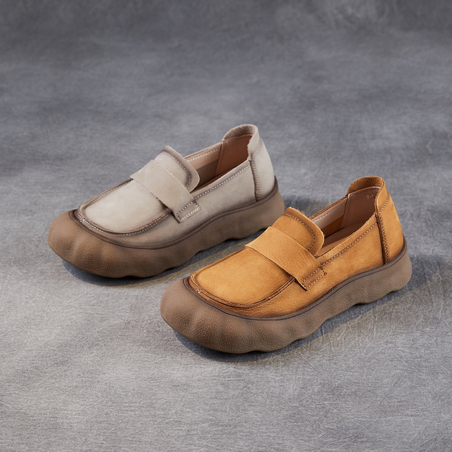 First Layer Cowhide Soft Bottom Handmade Women's Casual Shoes