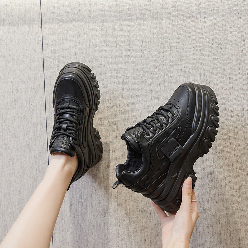 Women's Dad Spring Breathable Platform Height Increasing Women's Casual Shoes