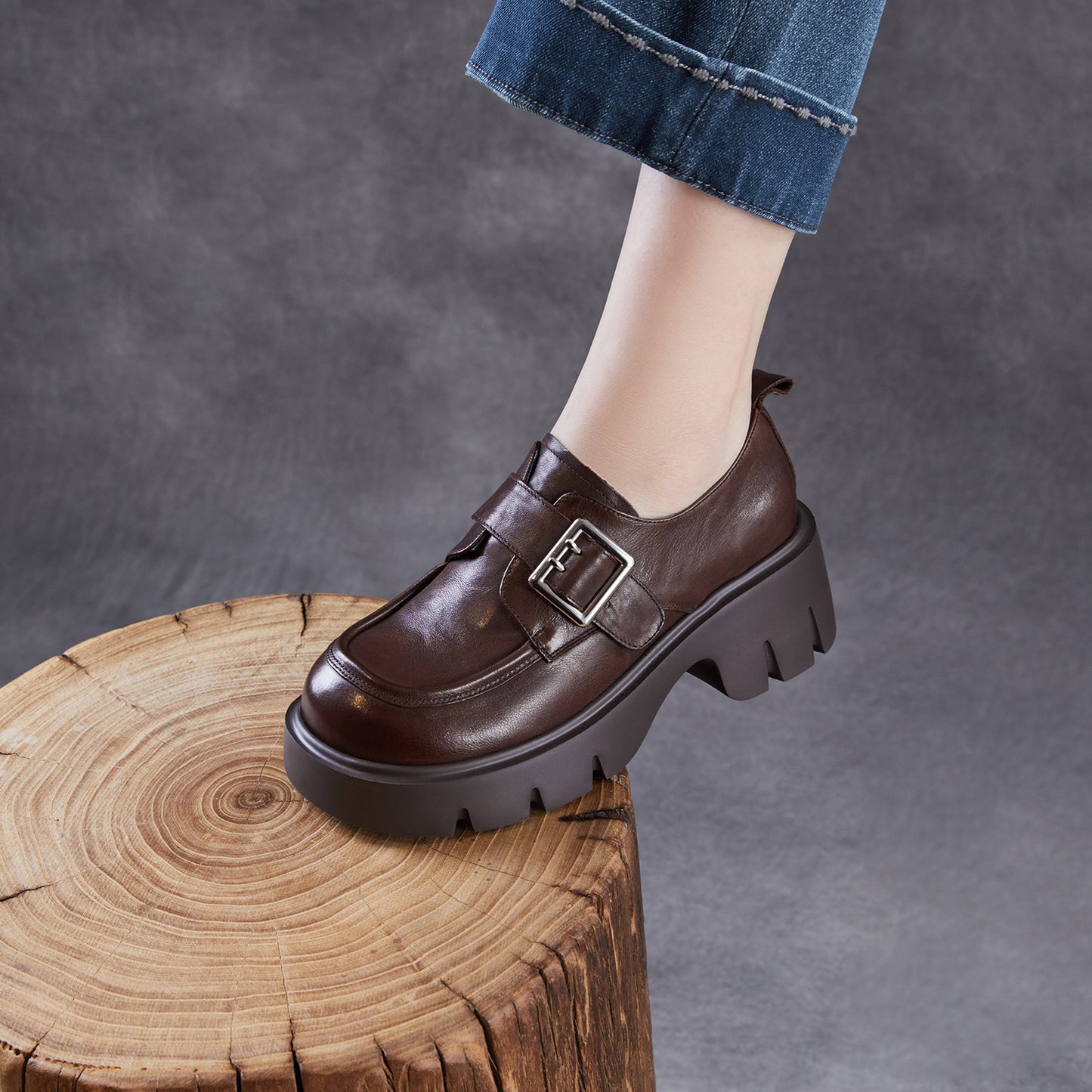 Women's Light Luxury First Layer Cowhide Small For Spring Retro British Loafers