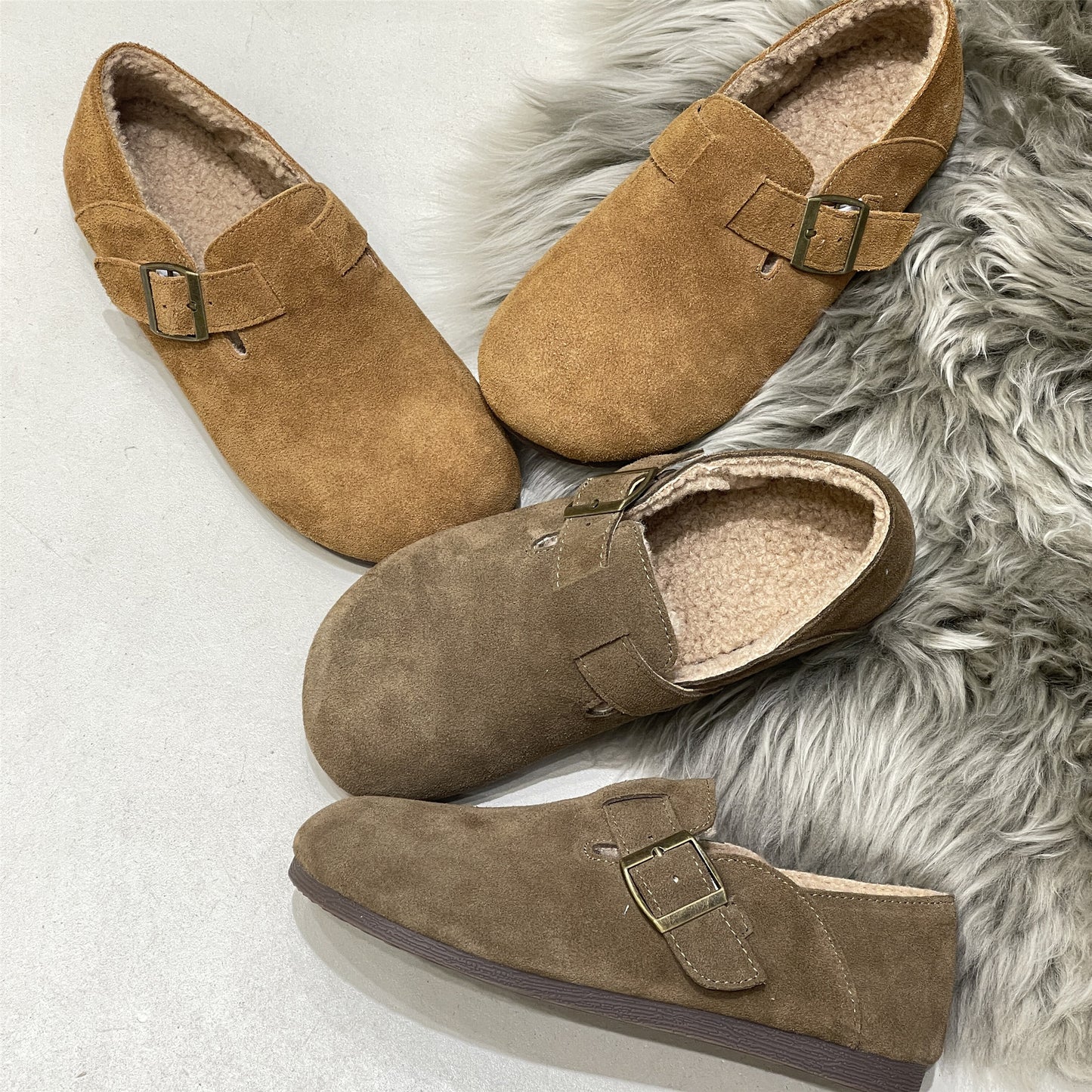 Women's Genuine Retro Slip-on Flat Bottom Fleece-lined Women's Shoes