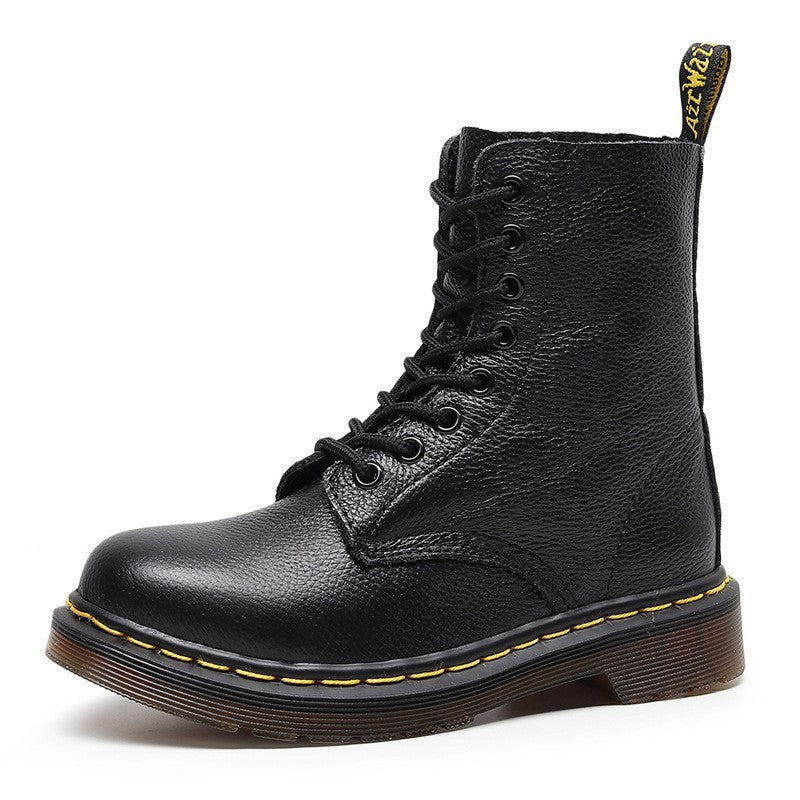 Women's & Men's Pattern Good Year Stitching Winter Suede Women's Leather Boots