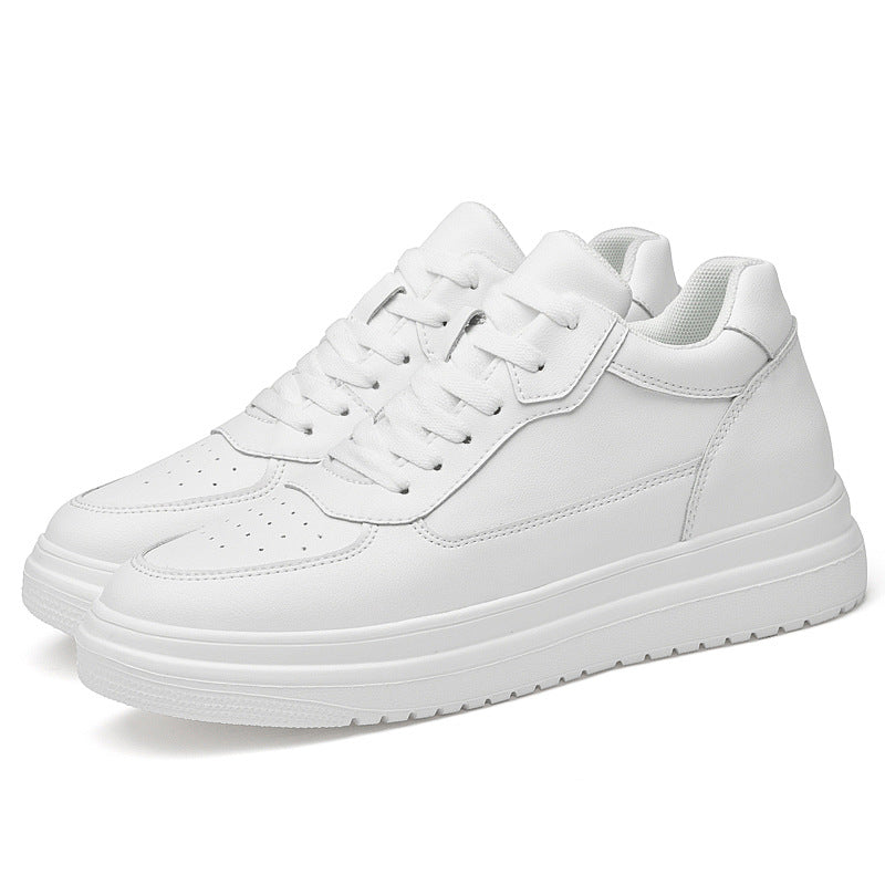 Men's Spring Inner Height Increasing Invisible White Men's Board Shoes