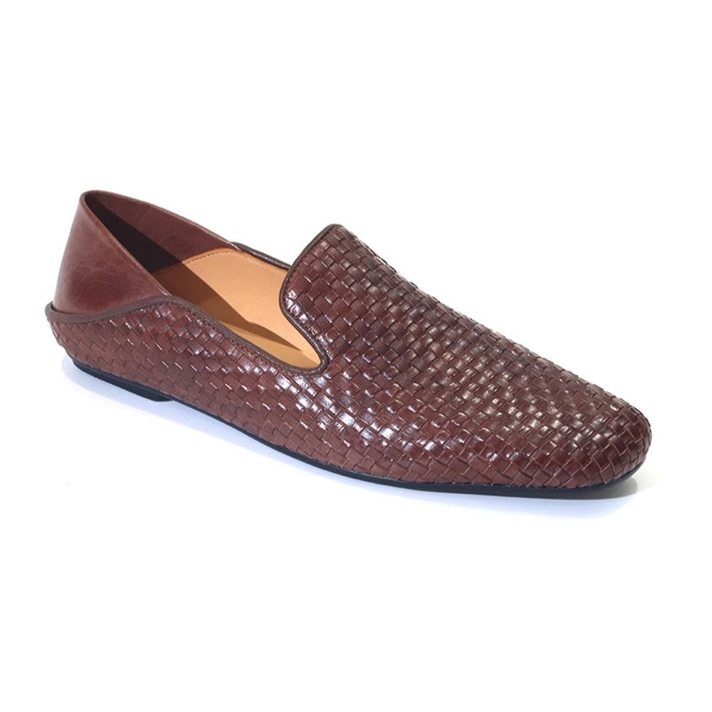 Weave Vintage Italian Classic Square Head British Women's Casual Shoes