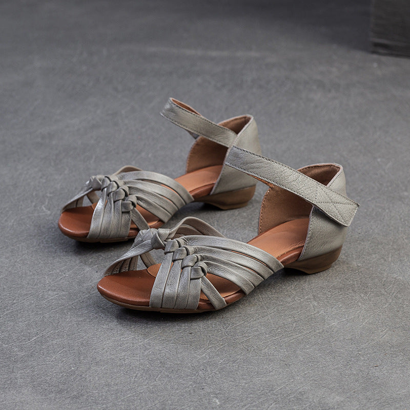 Women's Toe Hollow Hand-woven Affordable Luxury Fashion Flat Sandals