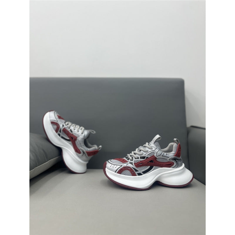 Men's Fashion Trendy Wild Mesh Breathable Comfortable Platform Men's Business Leather Shoes