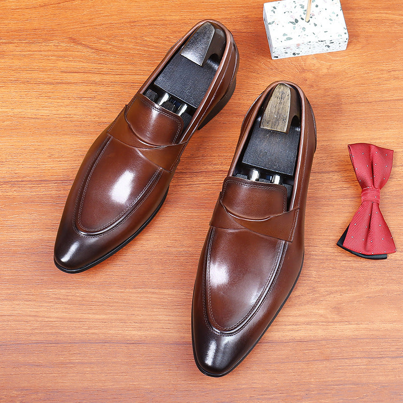 Men's British Slip On Pointed Business One Loafers