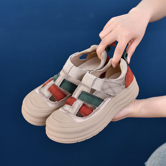 Women's Platform Color Matching Pumps Flat Soft Casual Shoes