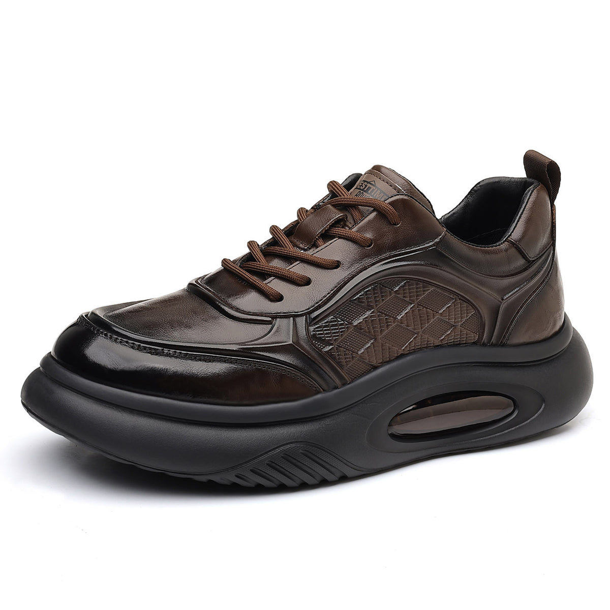 Men's First Layer Cowhide Thick Sole Increased Lightweight Pumps Trendy Sneakers