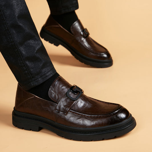 Men's England Style Soft Breathable Thin Slip-on Bottom Wild Leather Shoes
