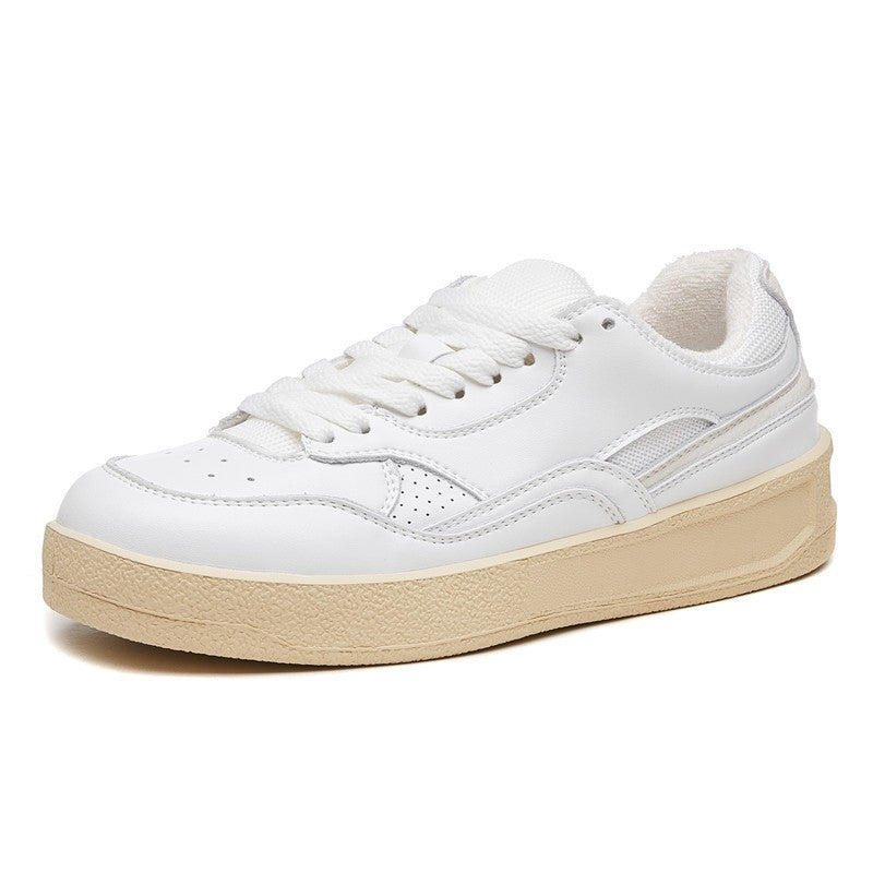 Women's Spring University Style Thick Bottom Fleece-lined Sports Sneakers