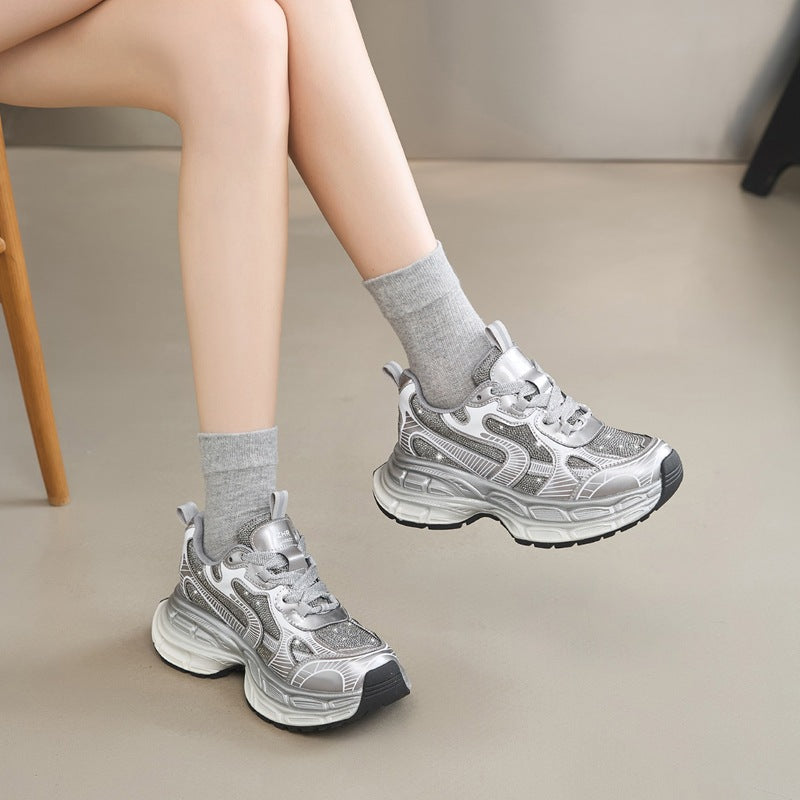 Bright Fine Diamond Daddy Trendy Fashionable Ladies Women's Casual Shoes