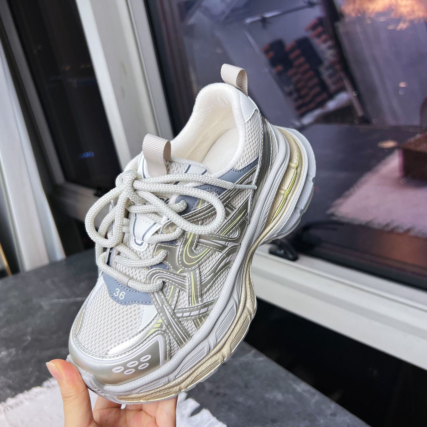 Women's Foam Bottom Retro Daddy Spring Sports Fashionable Platform Women's Fashion Shoes