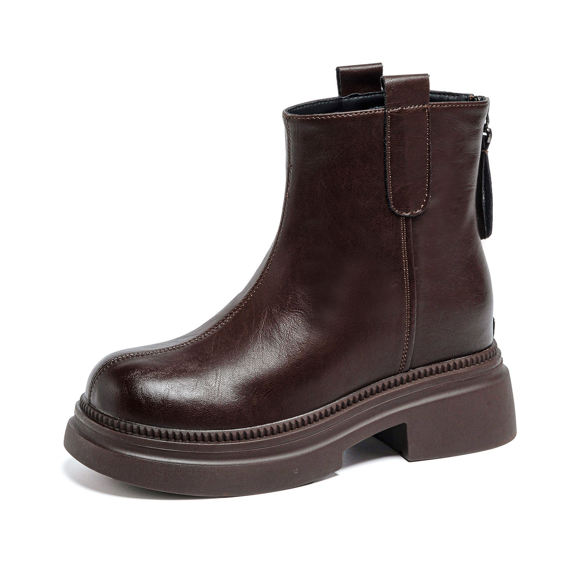 Women's Martin Platform Height Increasing Insole Skinny Women's Leather Boots