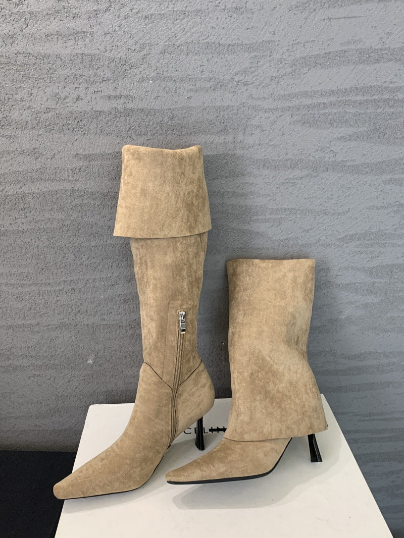 Stiletto Knight Two-way Wear Female Temperament Women's Leather Boots
