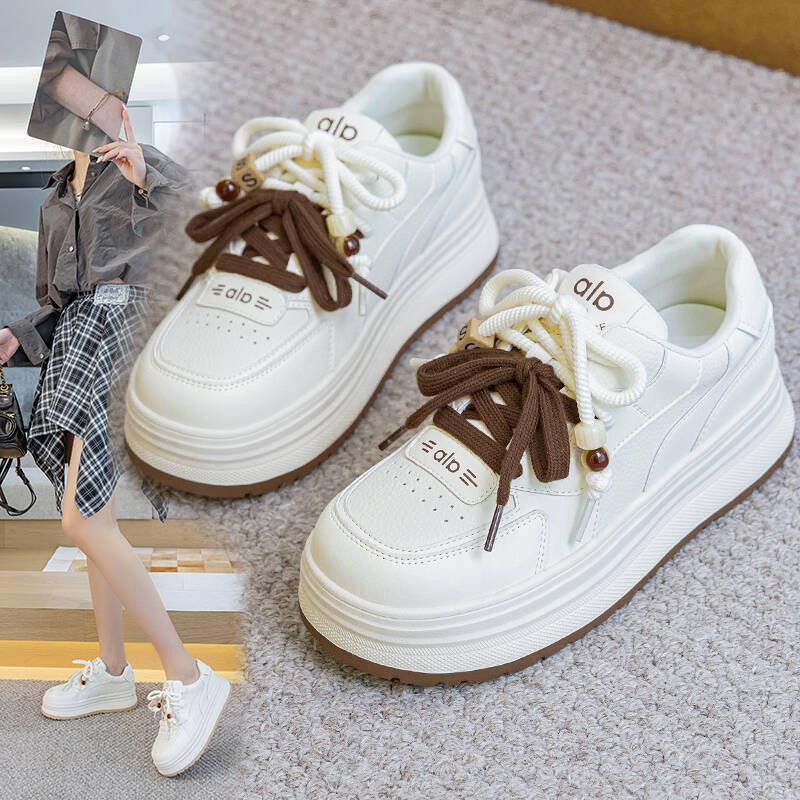 Women's Large Size One Platform White Skate Men's Shoes