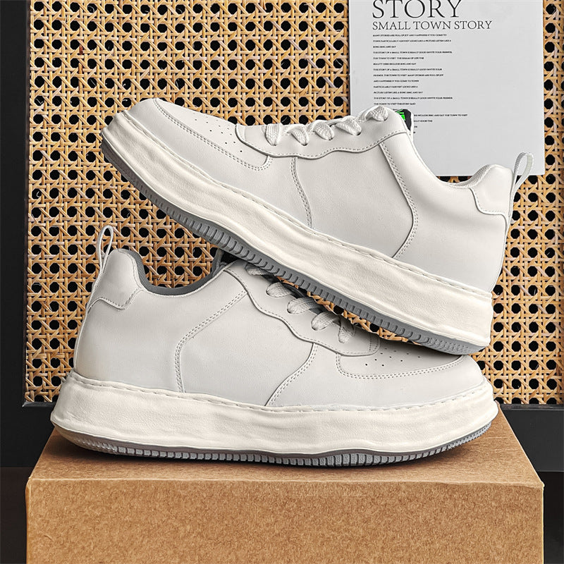 Women's & Men's White Couples For Sports Height Increasing Casual Shoes