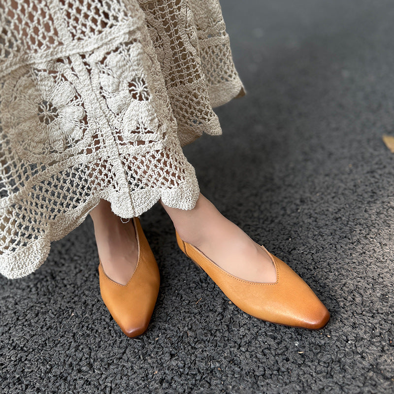 Women's Spring French Style Temperament Low Commuter Heels