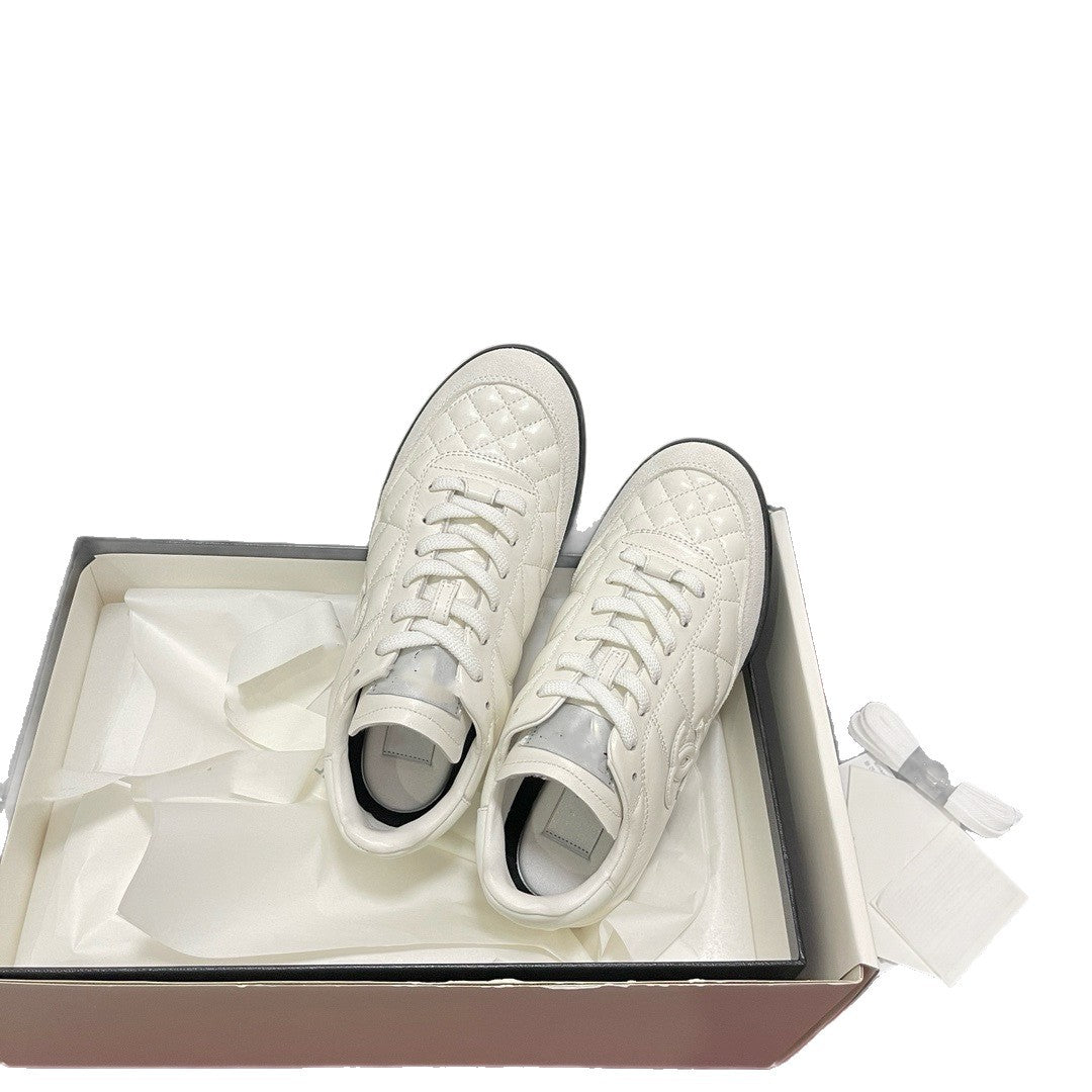 German Training Classic Diamond Plaid Color Matching Tennis Women's Casual Shoes