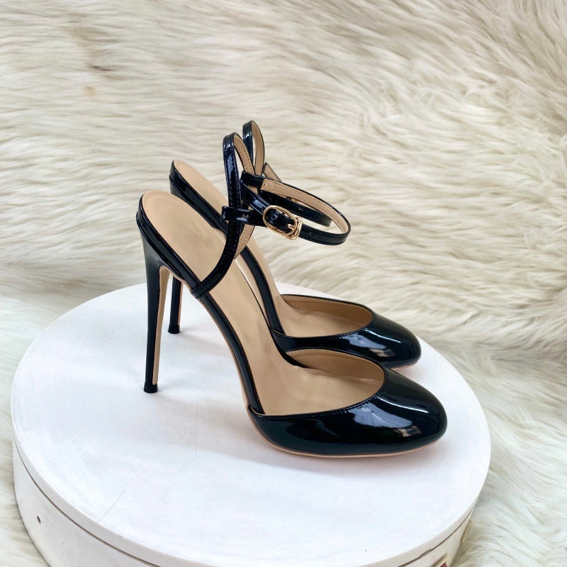 Women's Strap Round Toe Stiletto Shallow Mouth High Heeled Sandals