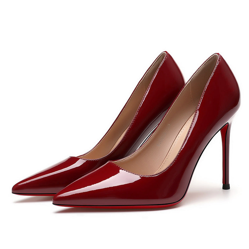 Pointed High Solid Color Low Cut Professional Sexy Heels