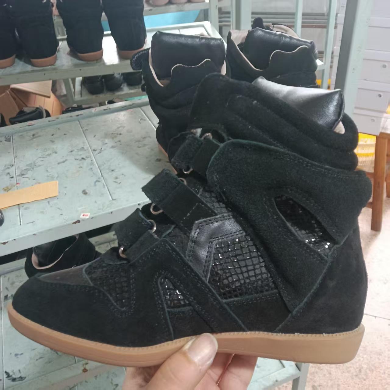 Women's Increasing Insole Genuine High Top White Sneakers