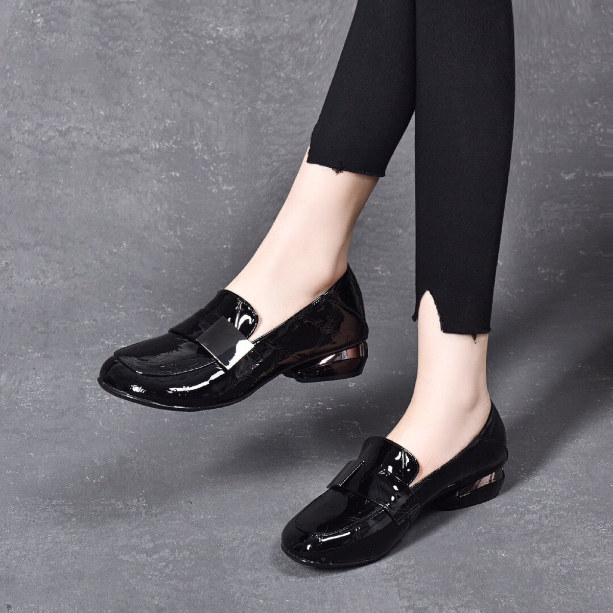 Women's Pumps Spring Chunky Genuine Soft Deep Mouth Round Women's Casual Shoes